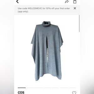 COS Wool Gray Sweater Poncho size xs/s